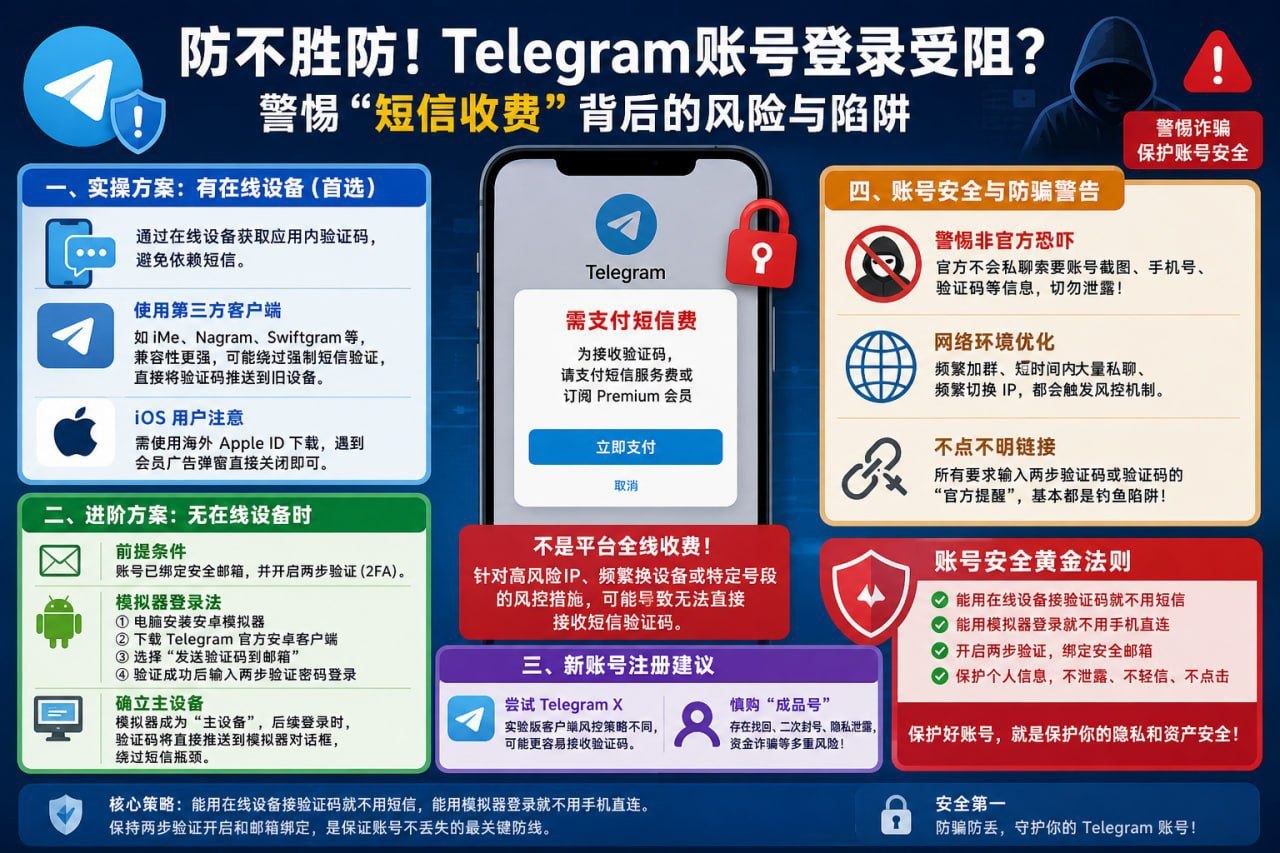 Telegram 防不胜防!Telegram账号登录受阻?警惕“短信收费”背后的风险与陷阱